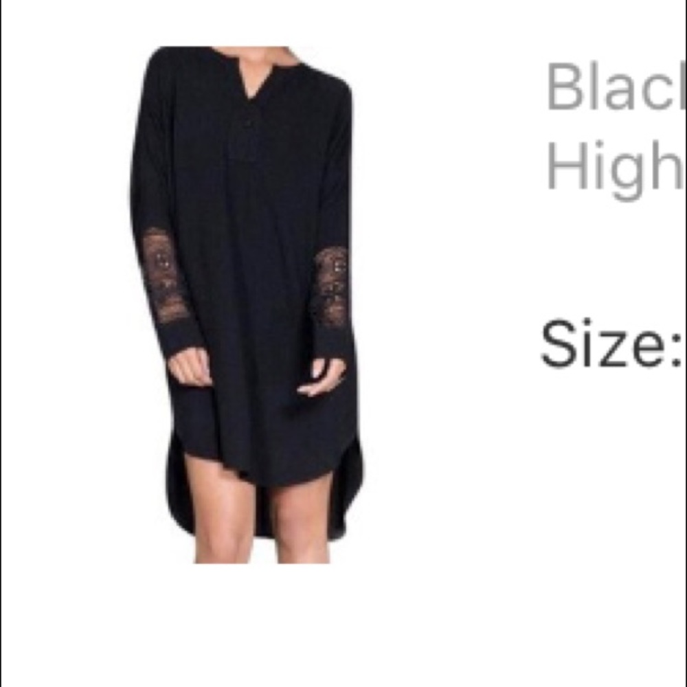 Laced-detailed black dress